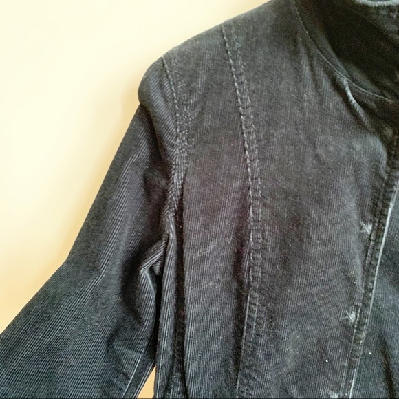 Mexx Navy Blue Cropped Blazer Corduroy Ruched 6 - Picture 4 of 11